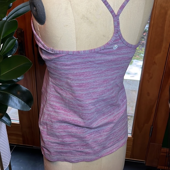 Lululemon tank with built in bra. Supportive, fun design. Size 12 - Picture 2 of 5